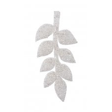 Χριστουγεννιάτικο Φύλλο Δέντρου Οροφής Λευκό με Στρας (18cm)